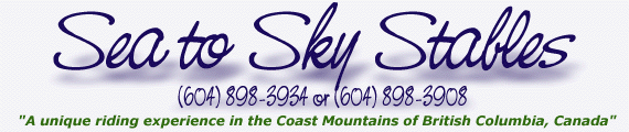 Sea to Sky Stables - Squamish, BC - Sea to Sky Stables, stables, Squamish, BC, Canada, horseback riding, horses, tours, eagle watching, covered wagons, trail rides, Vancouver, Whistler, Sea to Sky Country, Gif Image of title